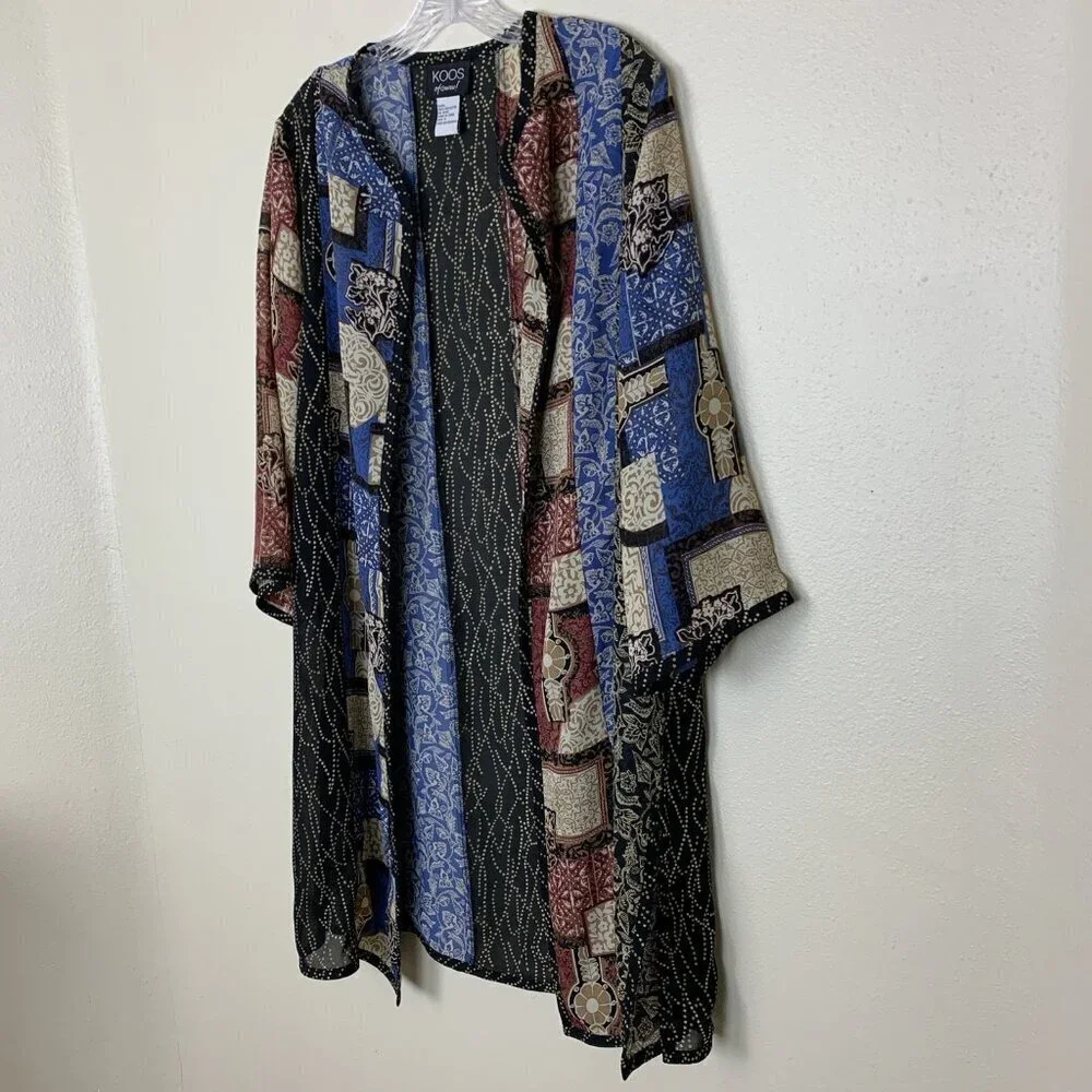 Koos Of Course Womens S Cardigan Open Front Kimomo Boho Art Asian Robe Cover Up